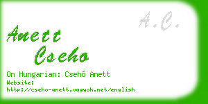 anett cseho business card